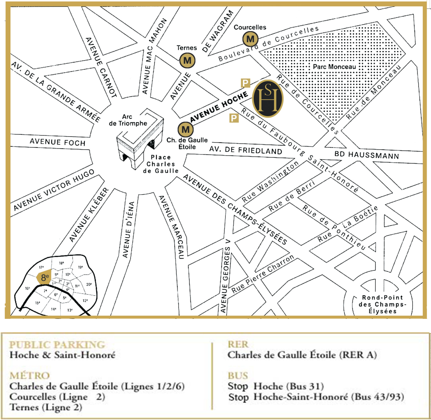 Les Salons Hoche map